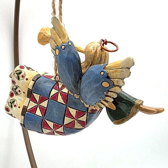 Jim Shore Heartwood Creek Enesco Angel With Trumpet 2002 Christmas Ornament 4" - Picture 4 of 8